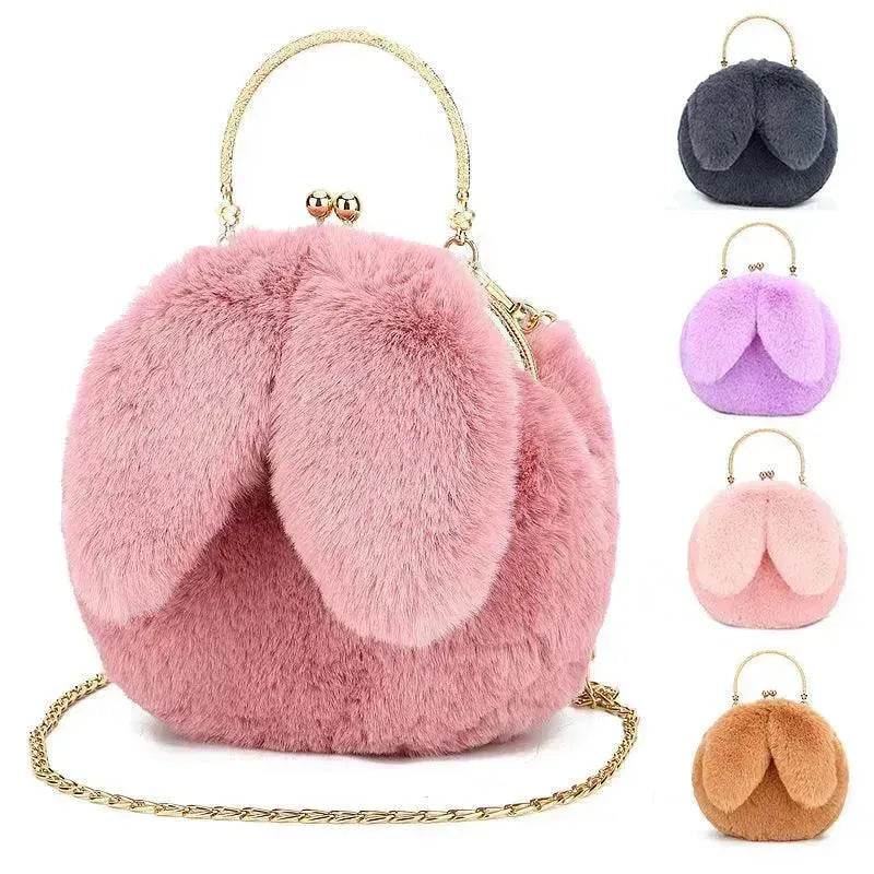 Sac à main en peluche avec chaîne pour petite fille