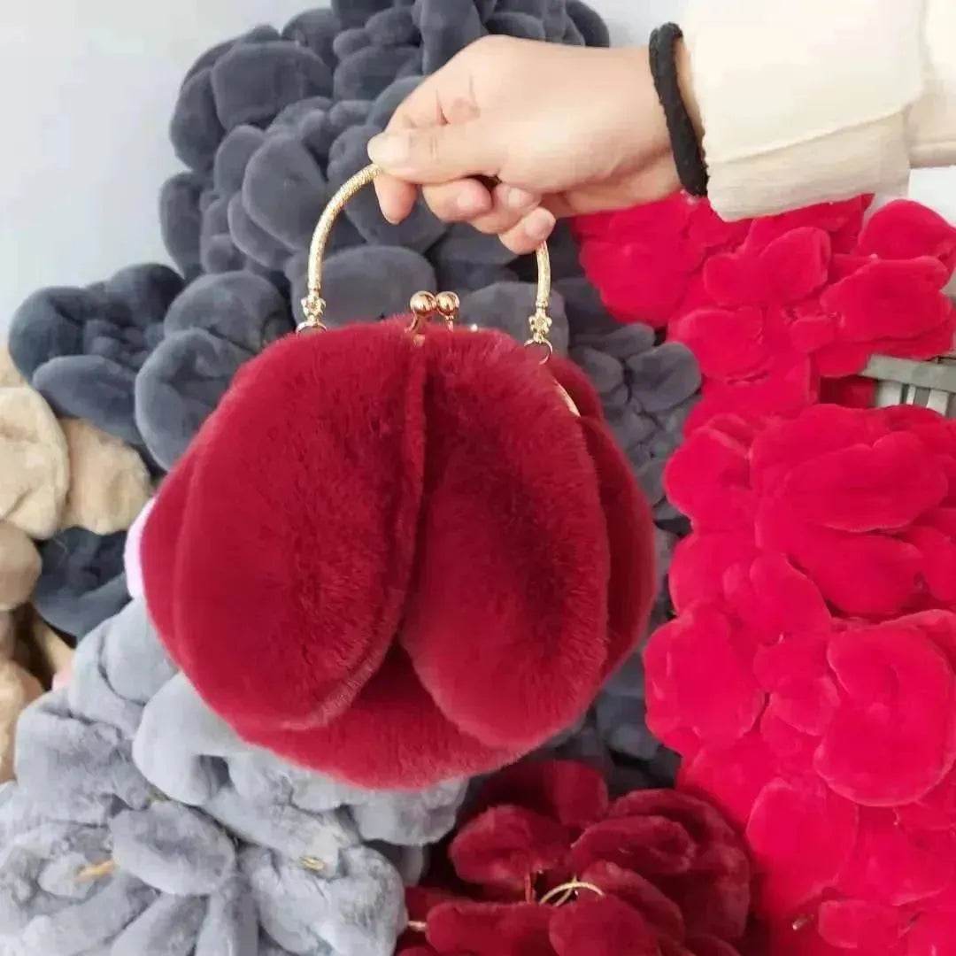 Sac à main en peluche avec chaîne pour petite fille
