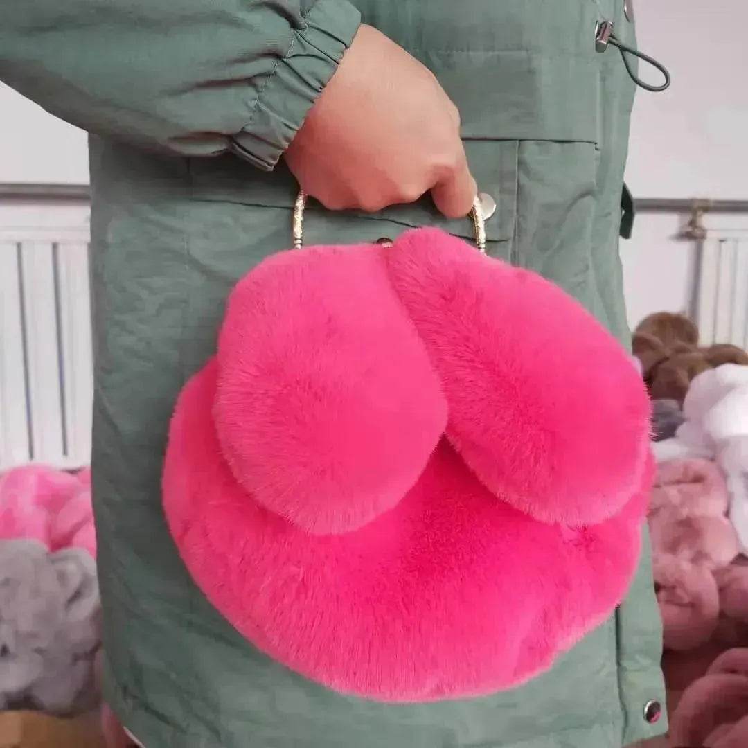 Sac à main en peluche avec chaîne pour petite fille