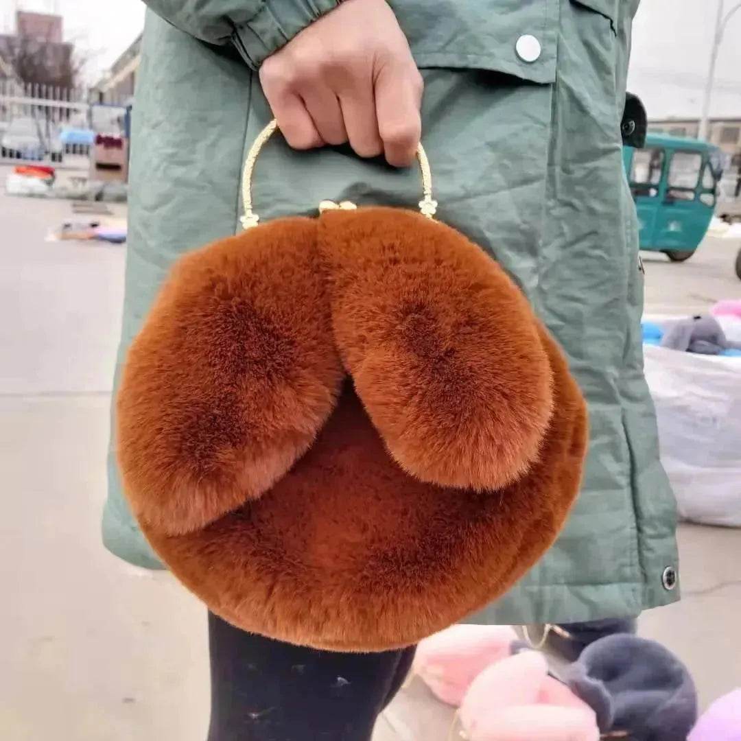 Sac à main en peluche avec chaîne pour petite fille