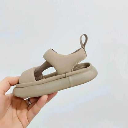 Baby Leisure Simple Pure Color Puff Beach Shoes