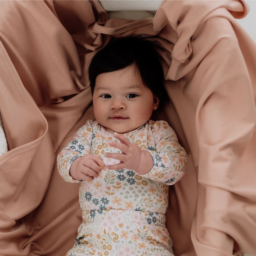 Baby Long-Sleeve Bamboo Onesie | Strawberry Patch