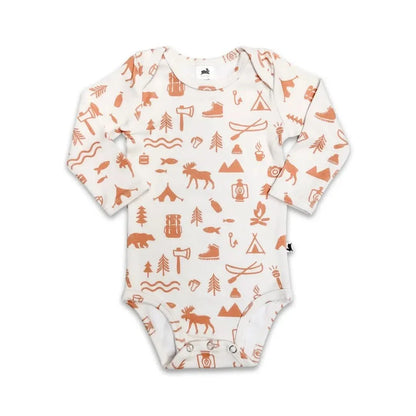 Baby Long-Sleeve Bamboo Onesie | Berry Stripe