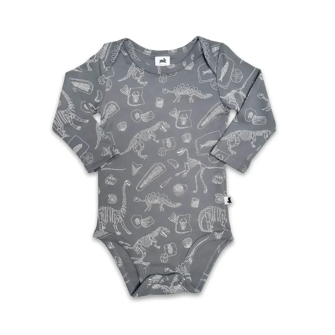 Baby Long-Sleeve Bamboo Onesie | Market Veggies