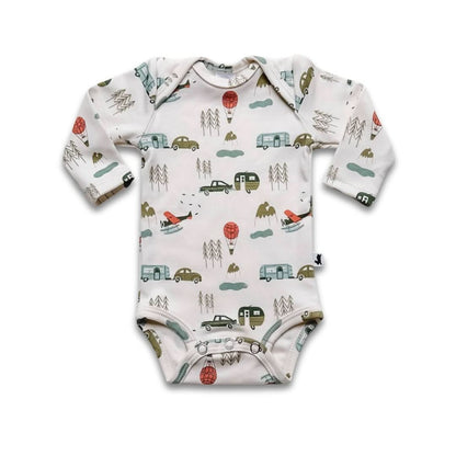 Baby Long-Sleeve Bamboo Onesie | Berry Stripe