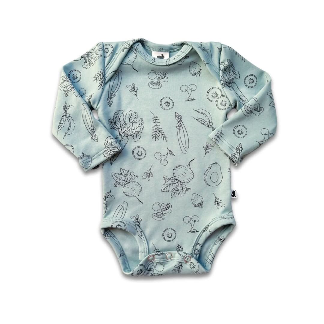 Baby Long-Sleeve Bamboo Onesie | Berry Stripe