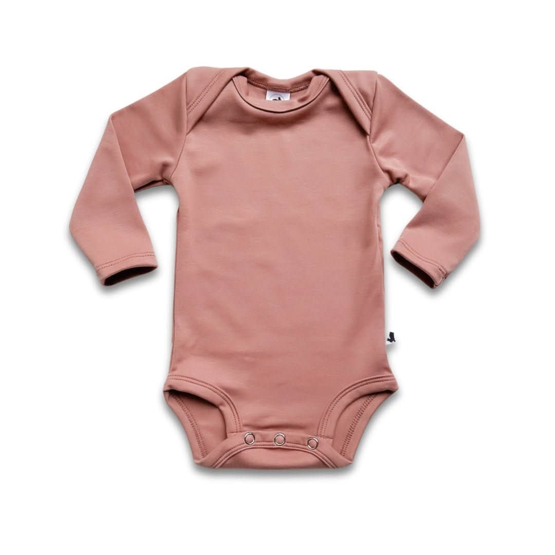 Baby Long-Sleeve Bamboo Onesie | Terracotta