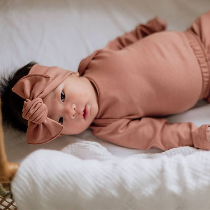 Baby Long-Sleeve Bamboo Onesie | Rose