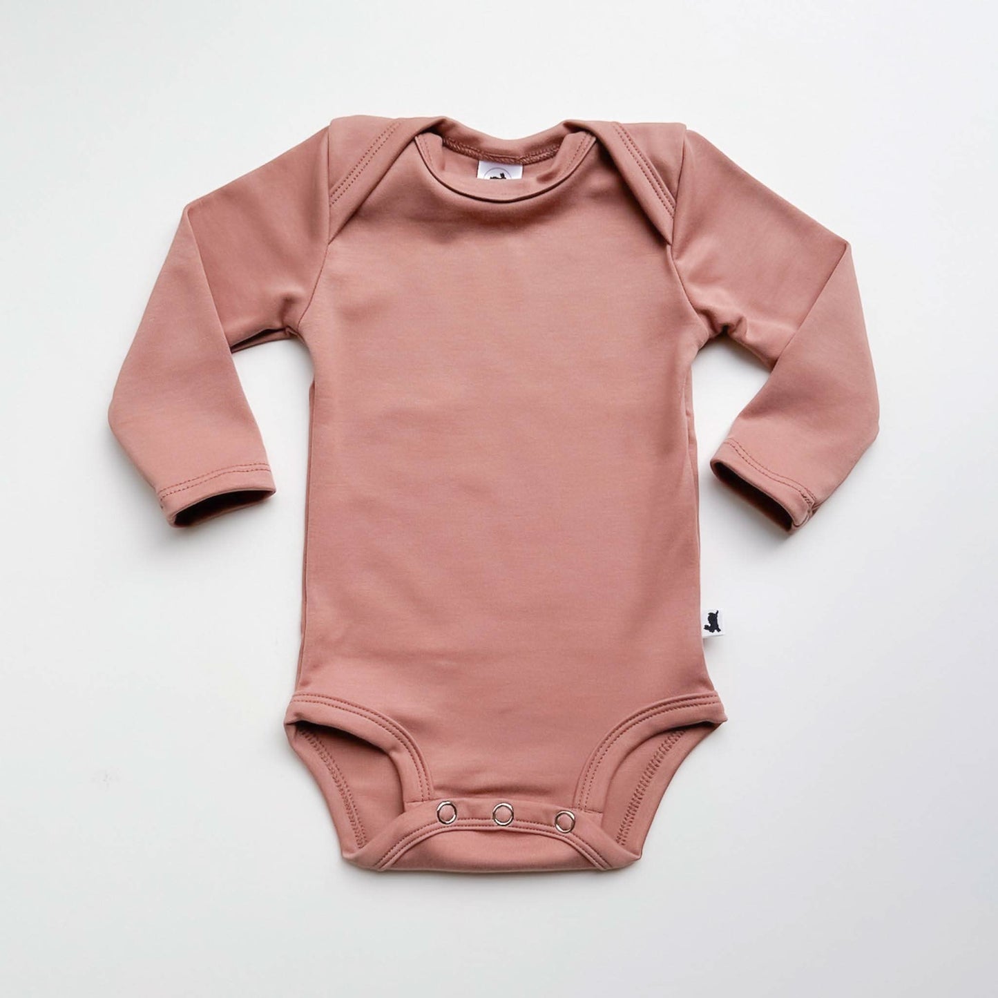 Baby Long-Sleeve Bamboo Onesie | Terracotta