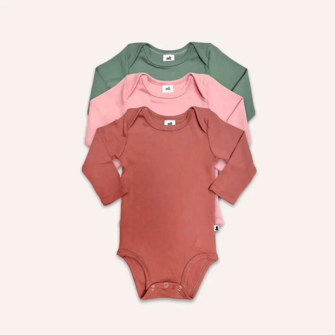 Baby Long-Sleeve Bamboo Onesie | Terracotta