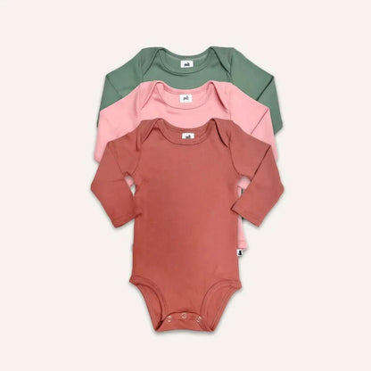 Baby Long-Sleeve Bamboo Onesie | Terracotta