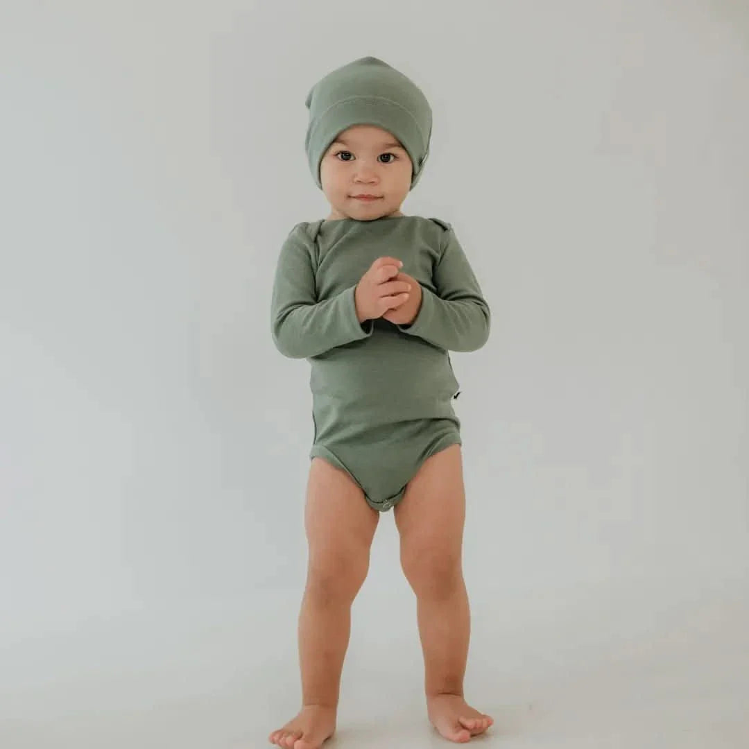 Baby Long-Sleeve Bamboo Onesie | Terracotta