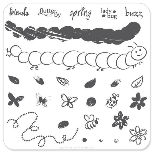 Tampon transparent - Bébés insectes et abeilles