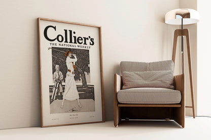 Edward Penfield: Tirage d'art vintage « Femme golfeuse badass » en couverture de magazine