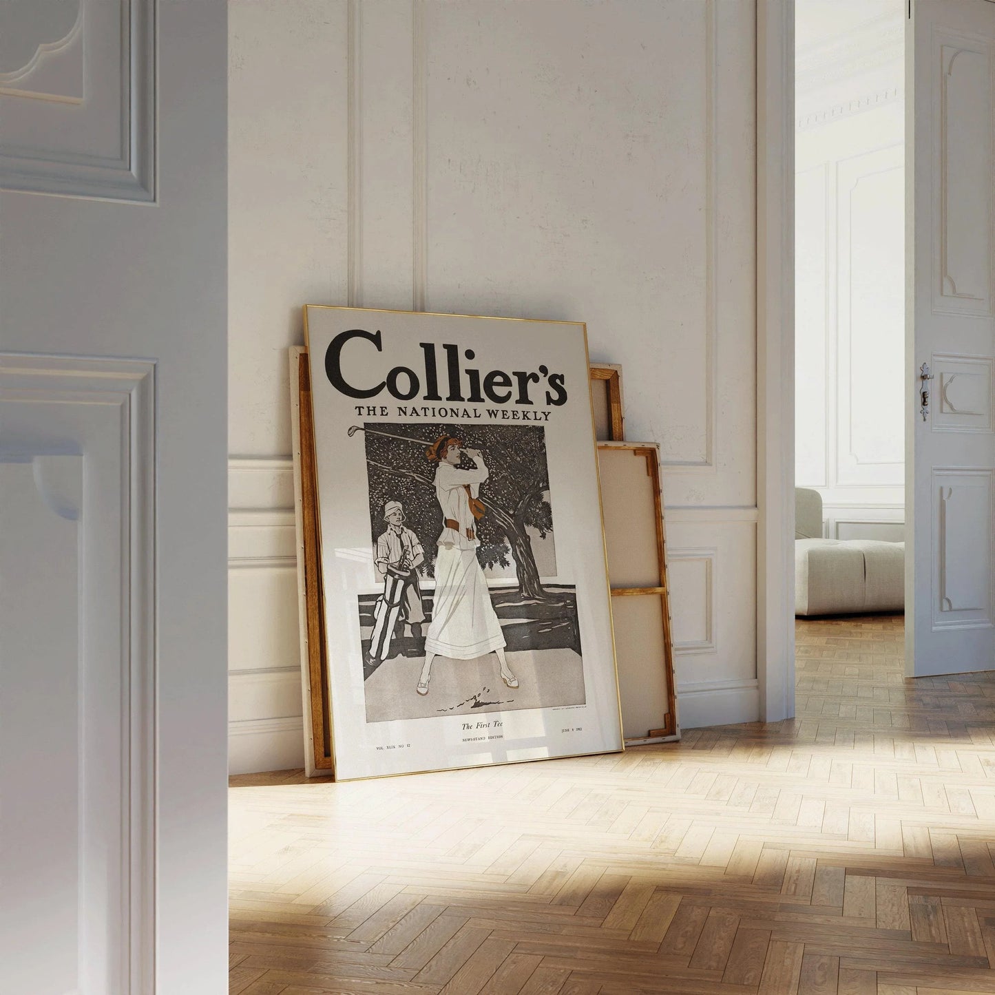 Edward Penfield: Tirage d'art vintage « Femme golfeuse badass » en couverture de magazine