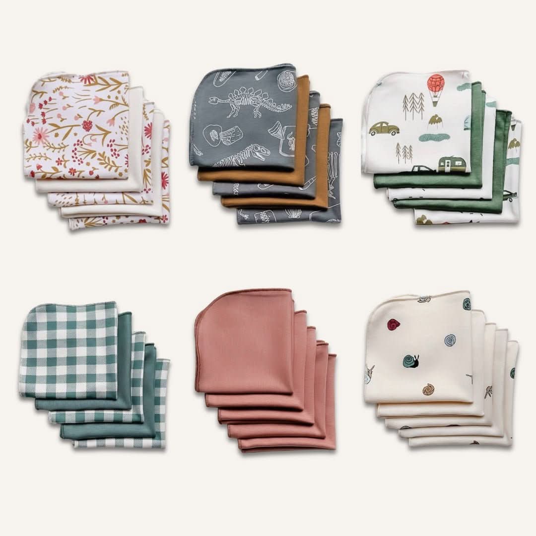 Bamboo Baby Washcloths (Pack Of 5) | Raibow Stripe