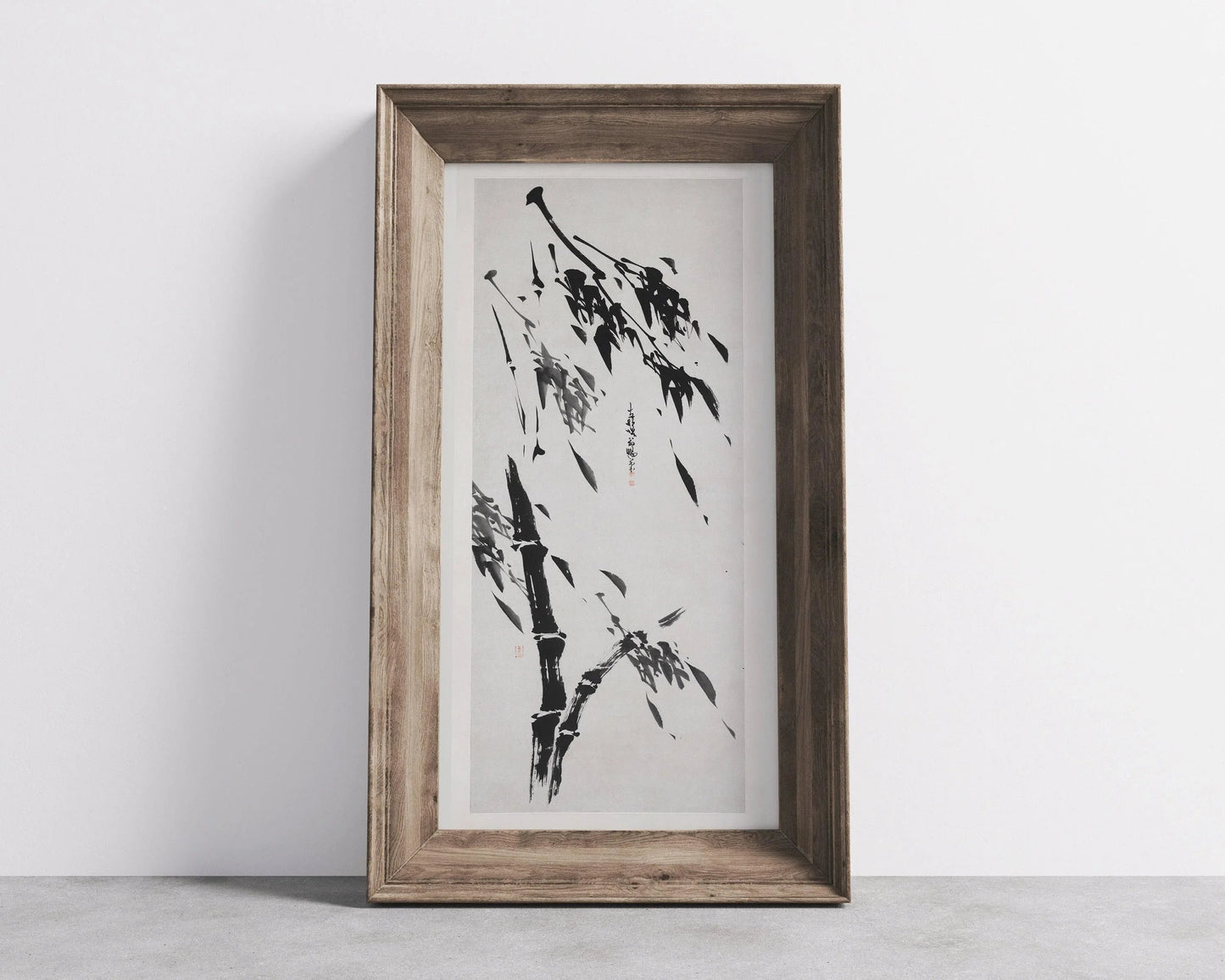 Bamboo in the Wind Giclee Print: Vintage Japanese Asian Art (Framed or Unframed)