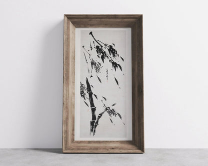 Bamboo in the Wind Giclee Print: Vintage Japanese Asian Art (Framed or Unframed)