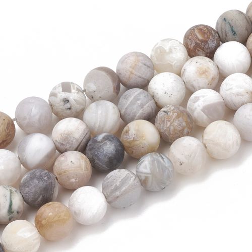 Bamboo Leaf Agate Frosted Gemstone Bead