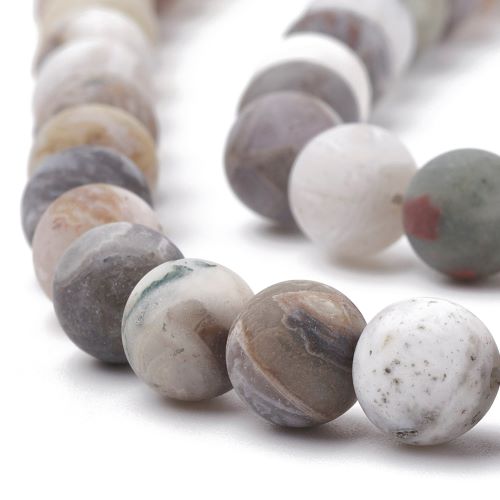 Bamboo Leaf Agate Frosted Gemstone Bead