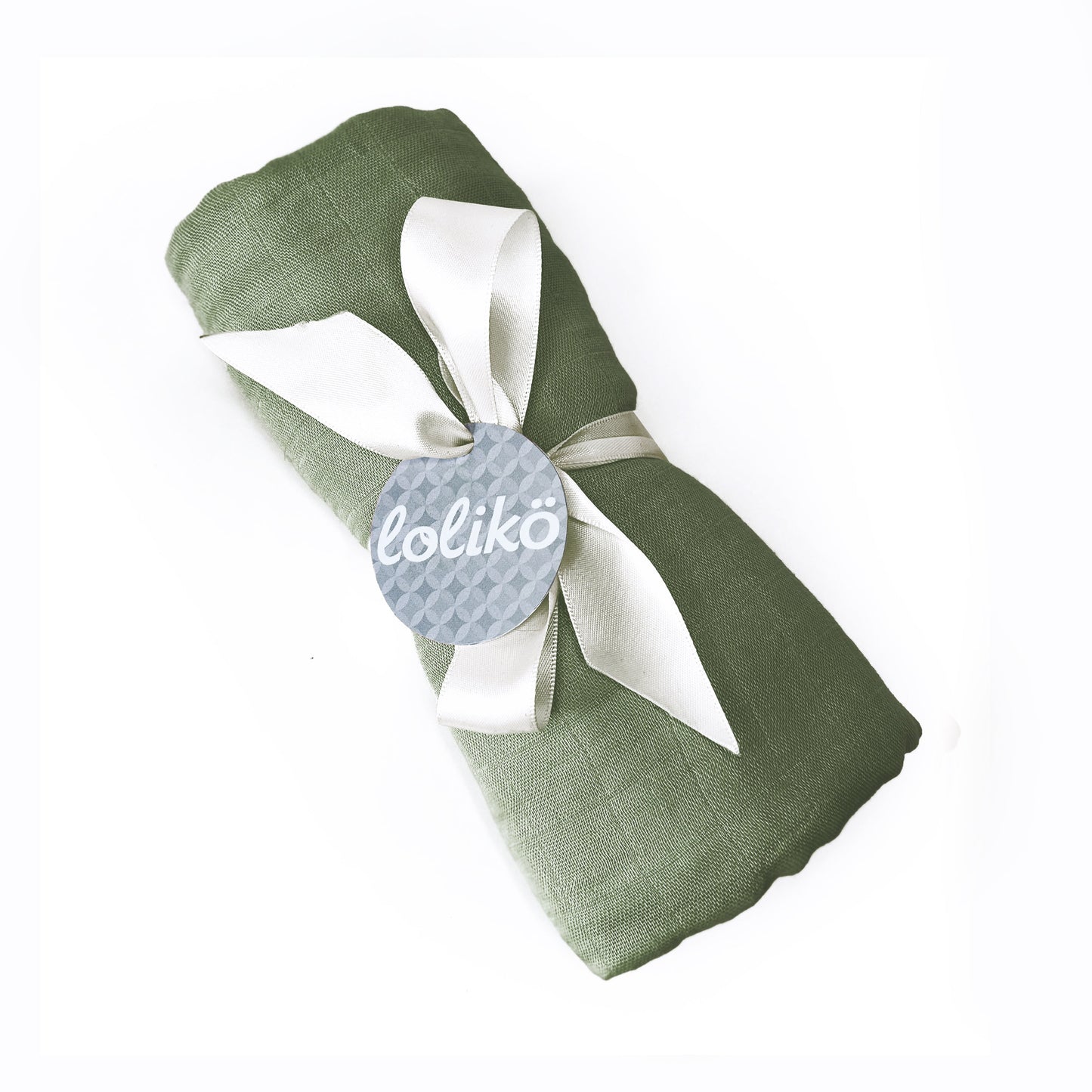 Mousseline en bambou pour bébé kaki