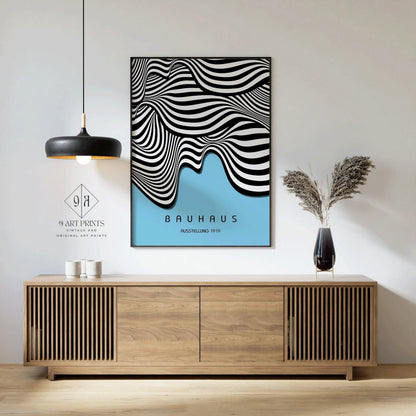 Bauhaus Waves Art Print: Mid-Century Modern Giclee Poster