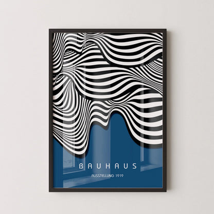 Bauhaus Waves Art Print: Mid-Century Modern Giclee Poster