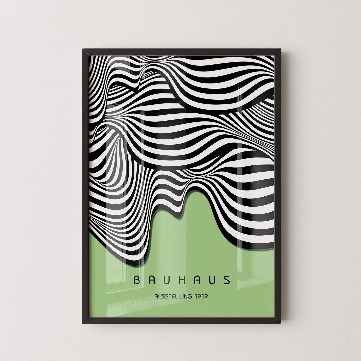 Bauhaus Waves Art Print: Mid-Century Modern Giclee Poster