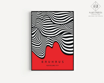 Bauhaus Waves Art Print: Mid-Century Modern Exhibition Poster