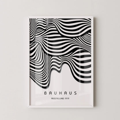 Bauhaus Waves Art Print: Mid-Century Modern Giclee Poster