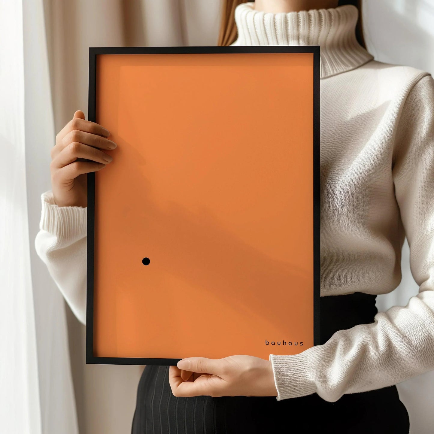 Bauhaus Der Punkt Giclee Print: Mid-Century Modern Art, Orange & Black