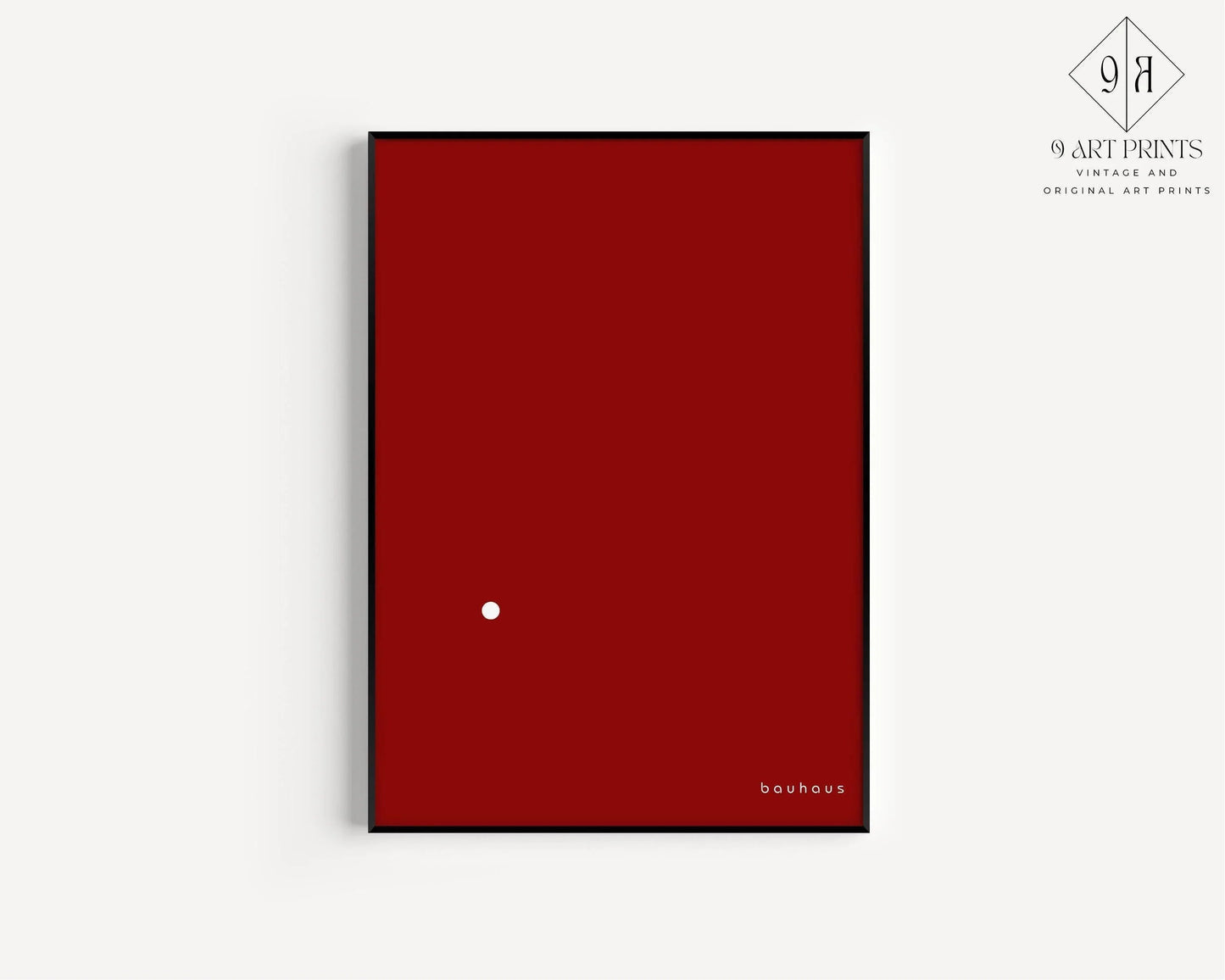 Bauhaus Der Punkt (The Dot) Giclee Print: Mid-Century Modern Red & White Art