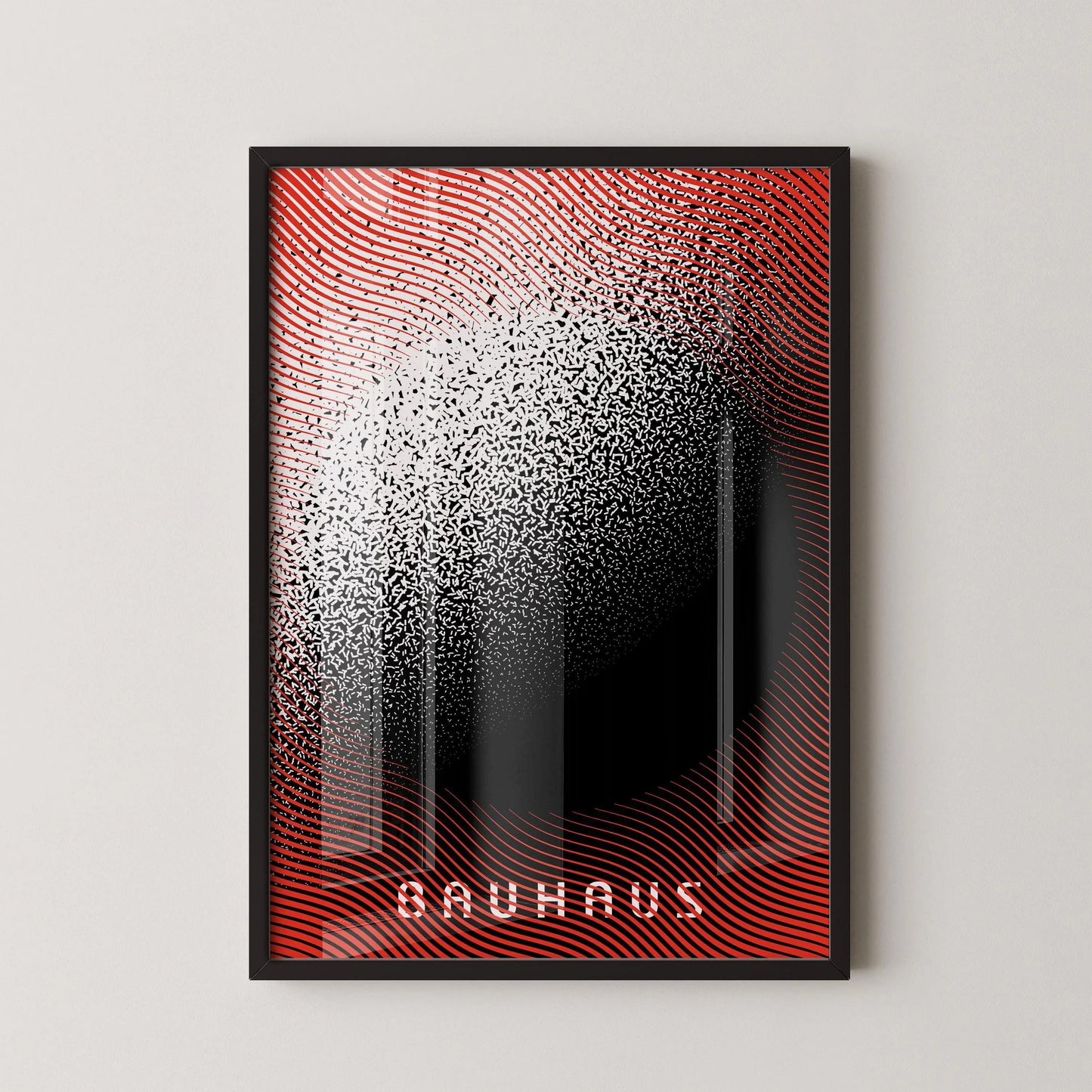 Bauhaus Art Print: Red Black Dissolution, Mid-Century Modern Giclee