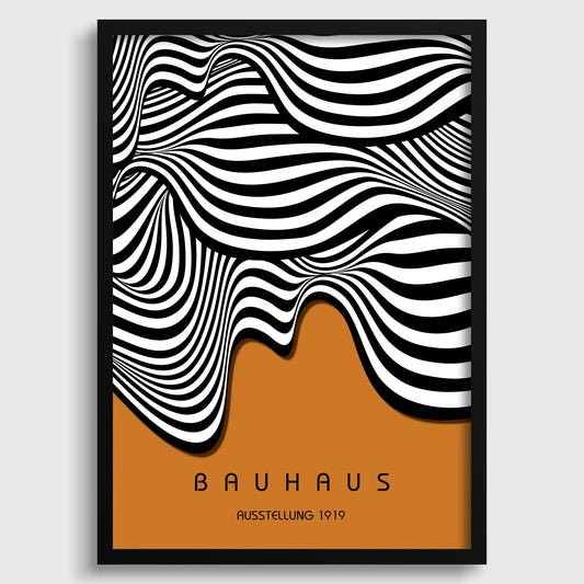 Affiche d'art Vagues Bauhaus : Décoration intérieure moderne du milieu du siècle (Disponible encadrée)