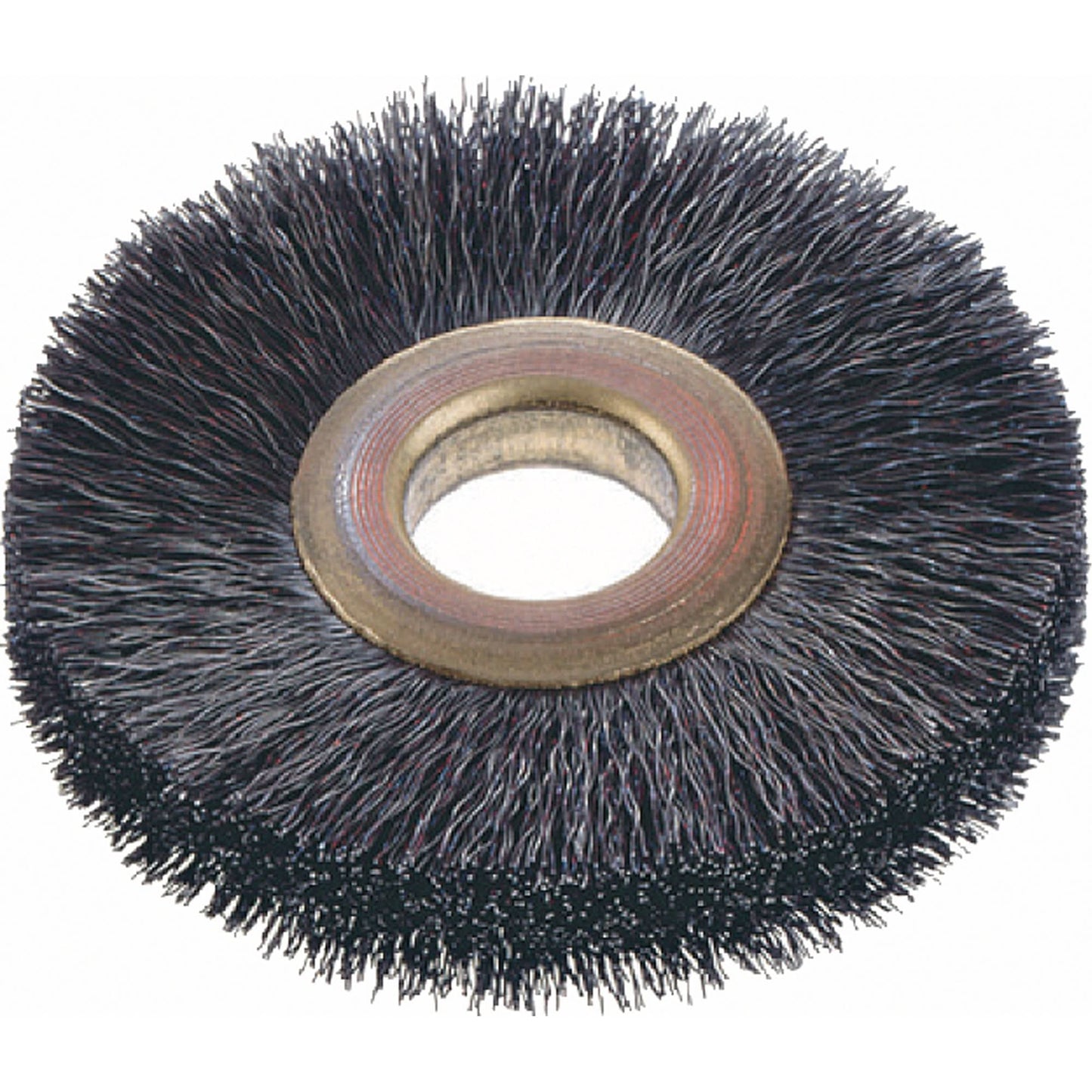 Small Diameter Crimped Wire Wheel Brush, 2" Dia., 0.014" Fill, 1/2" Arbor