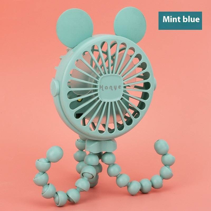 USB Powered summer heat Handheld fan with stand and Night light