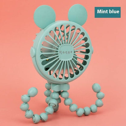 USB Powered summer heat Handheld fan with stand and Night light