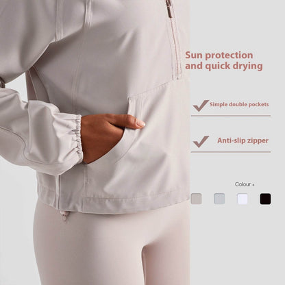 Women's Half Zipper Drawstring Workout Hoodie Athleisure Gym Hoodie