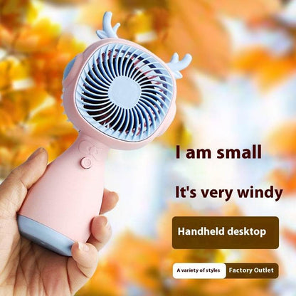 Small Handheld Fan Desktop Cartoon Mini Electric Usb Student Portable Gift
