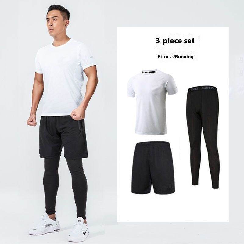 Fitness apparel - Quick Drying Workout clothes for men 4pcs Gym set wear