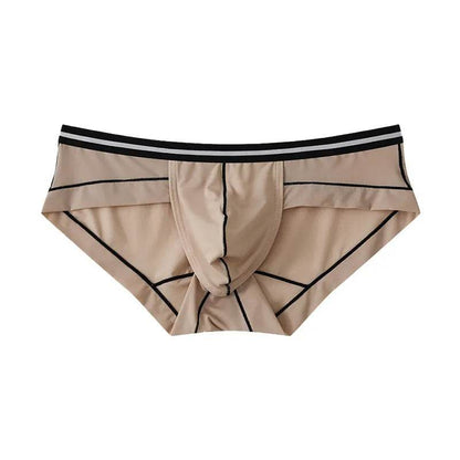 Ice Silk Men's Summer Breathable Solid Color Pouch Brief Underwear