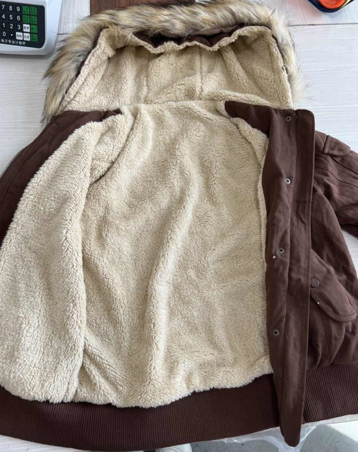 Women's American Retro Hooded Short Jacket