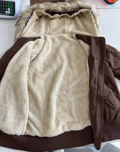 Women's American Retro Hooded Short Jacket