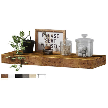 Floating Wall Shelf – Wooden Bamboo Storage Shelf for Living Room, Bedroom & Home Décor
