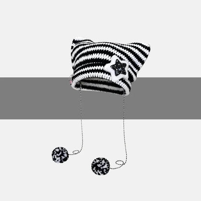 Breathable Windproof Cute Thermal Head Cover Woolen Cap beanies