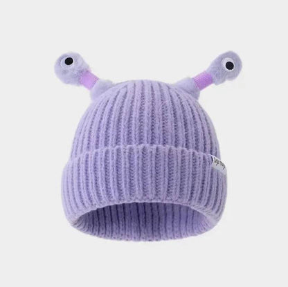 New Cute Luminous Fall Winter Warm Ear Protection Wool Cartoon All-matching Knitted Beanie Hat