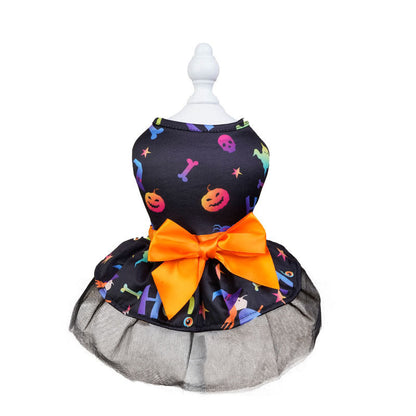 Pet Dog Halloween Costume Cape – Colorful Skull Polyester Costume for Dogs