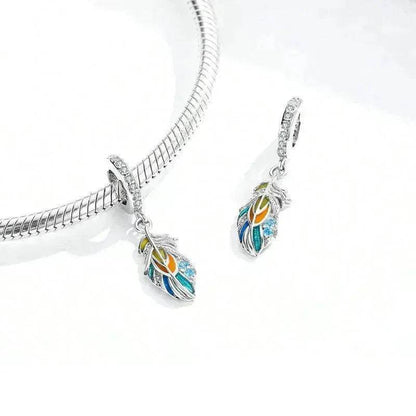 Beads DIY Pendent Accessories Enamel Feather