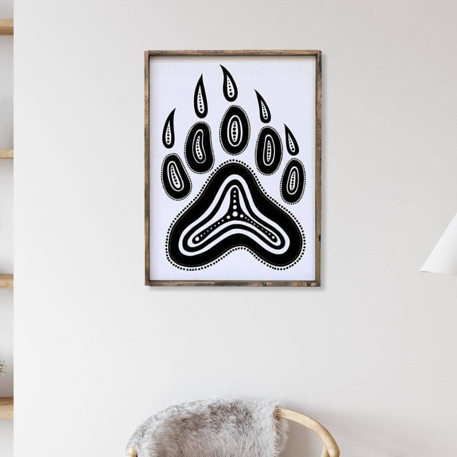 Bear Paw Symbol Wood Sign