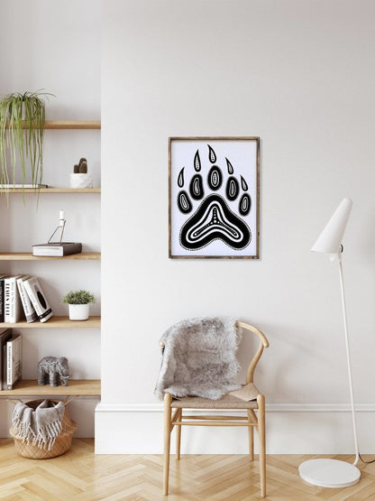 Bear Paw Symbol Wood Sign